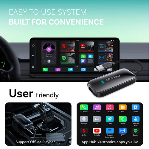 Imagen 2 del producto OTTOCAST Play2Video Ultra Carplay Ai Box adaptador inalámbrico Android Auto integrado en Youtube Netflix para VW Benz Ford 99% de coches