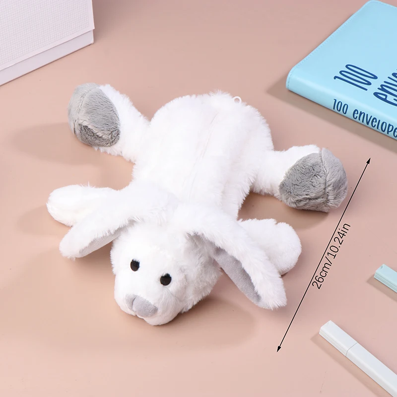 الكرتون أفخم أرنب مقلمة لطيف حقيبة مستحضرات التجميل المحمولة طالب القرطاسية تخزين أكياس حقيبة أقلام رصاص اللوازم المدرسية