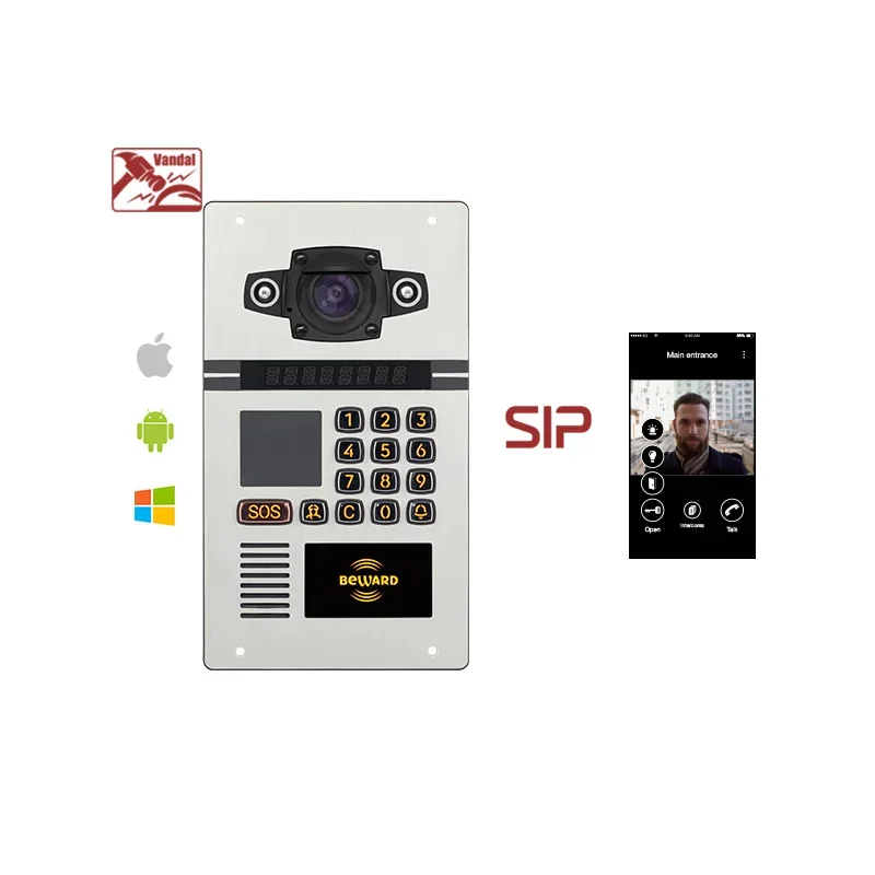 2025 Premium Products Waterproof tough RTSP SIP IP Video doorphone doorbell intercom system for Apartment building with RFID car