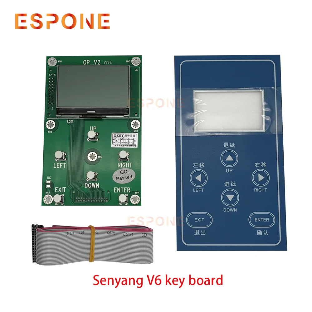 ESPONE Printer Key Board 6 Buttons with Screen for Epson XP600/DX5/DX7/5113/4720/I3200 for Senyang Single Head Board Keypad