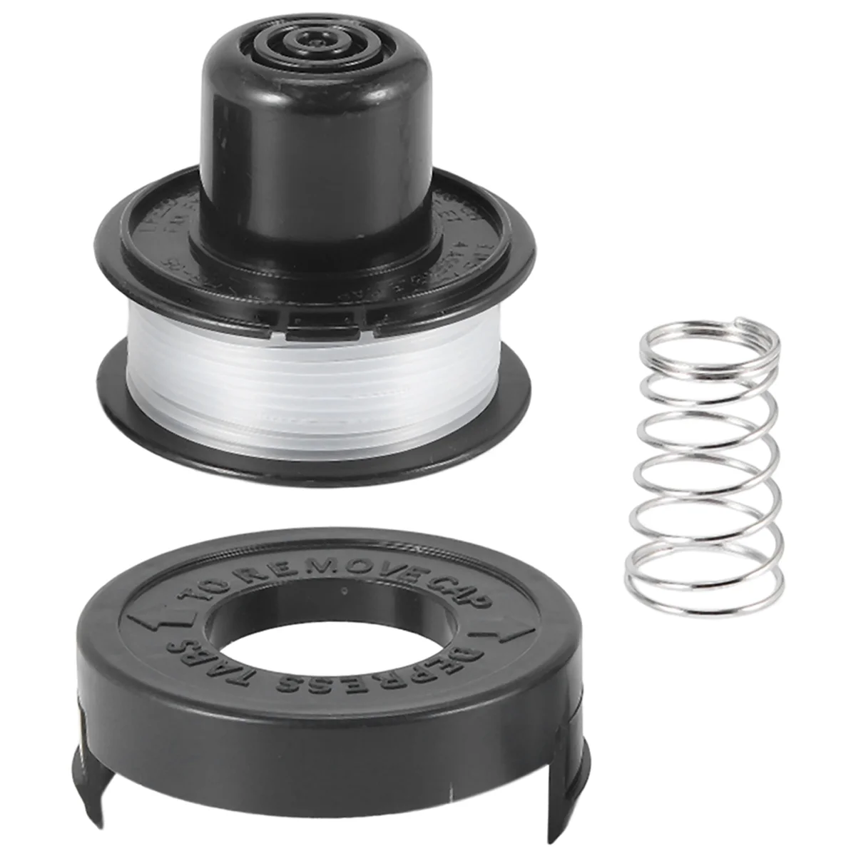 Substituição String Trimmer Spool Line, RS-136, Fit para Black DECKER, ST4000, ST4500, 1 carretel, 1 Cap e 1 Primavera