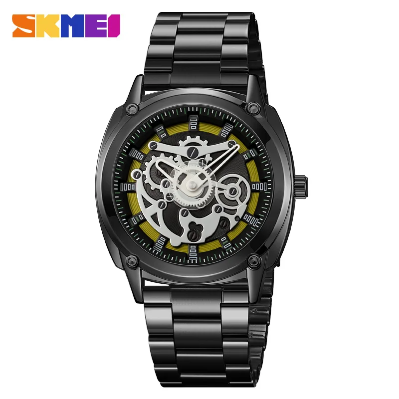 SKMEI 2293 Watch 30 Meter Waterproof Steel Strip Quartz Watch Men's Watch Three Dimensional Mechanical Wind Dial Men's