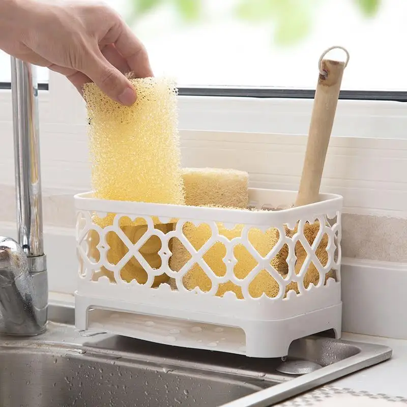 

Sopnge Storage Basket Drain Holder Kitchen Bathroom Sundries Storage Box Dish Soap Cleaning Brush Towel Facial Cleanser Lotion