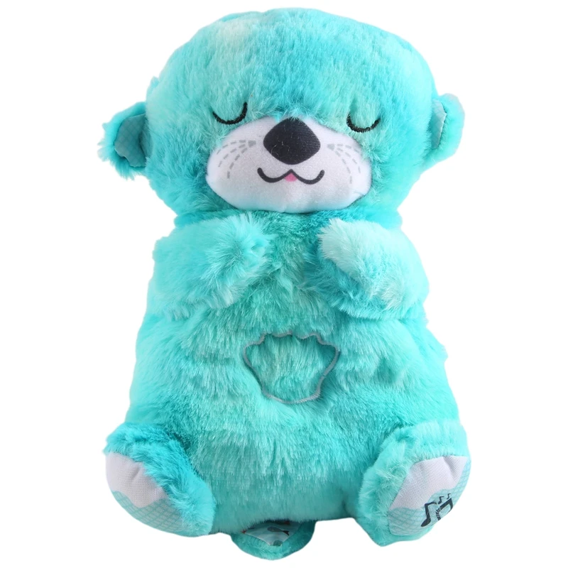 Soothen Snuggle Otter Plush Toy Infant Little Lamb Breathing Schlummer Otter Softed Baby Sleep Music, Fine Workmanship B