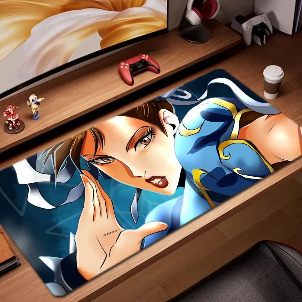

Коврик для мыши chun li, игровые аксессуары, коврик для клавиатуры XXL, большой запирающий край, 900X400 мм, настольный коврик, игровой коврик для мыши