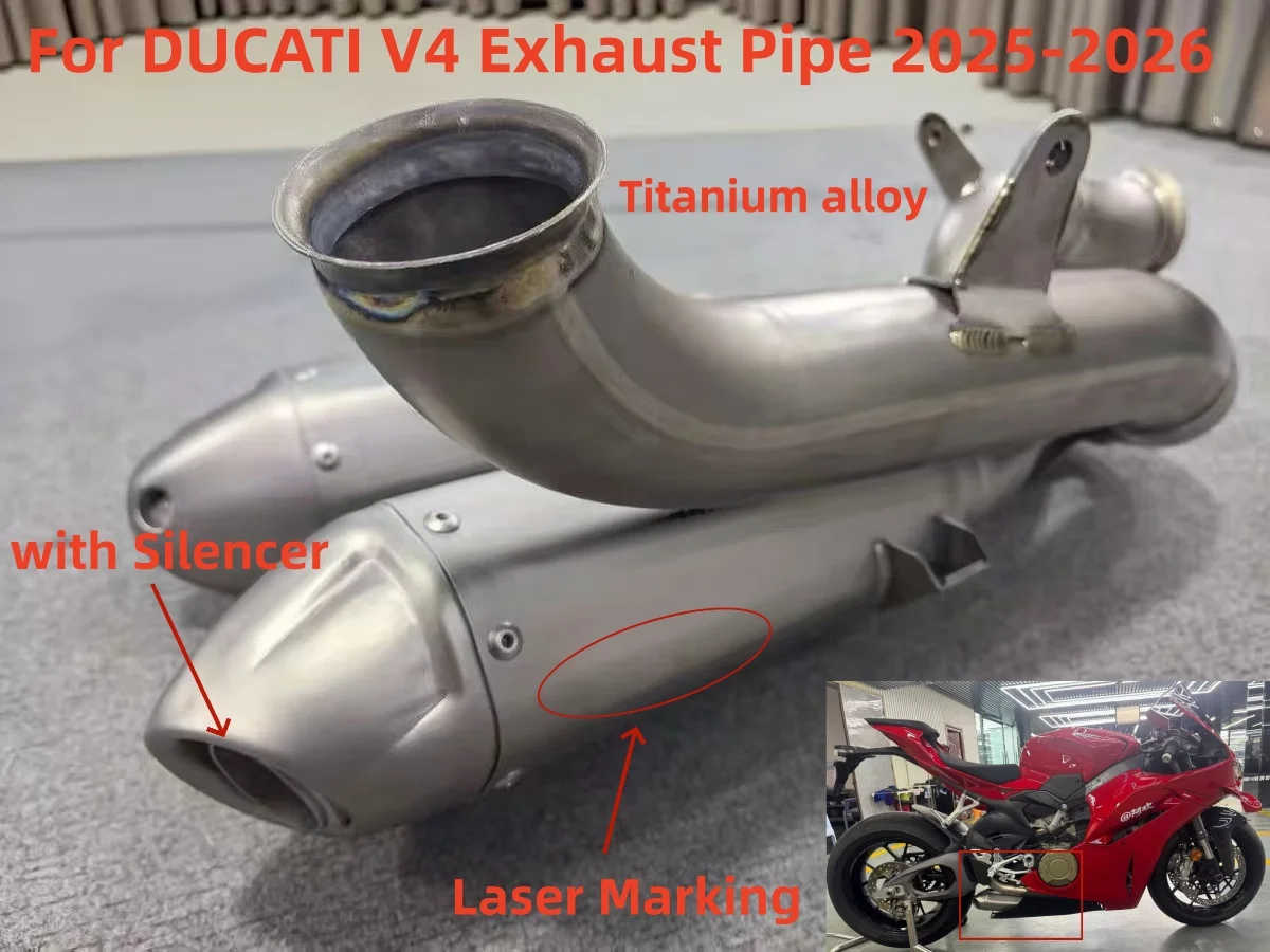 For Ducati Panigale V4 S/R V4R Streetfighter V4 V4S 2025-2026 Motorcycle Exhaust Slip On Line Muffler Escape Kit Sport Bike