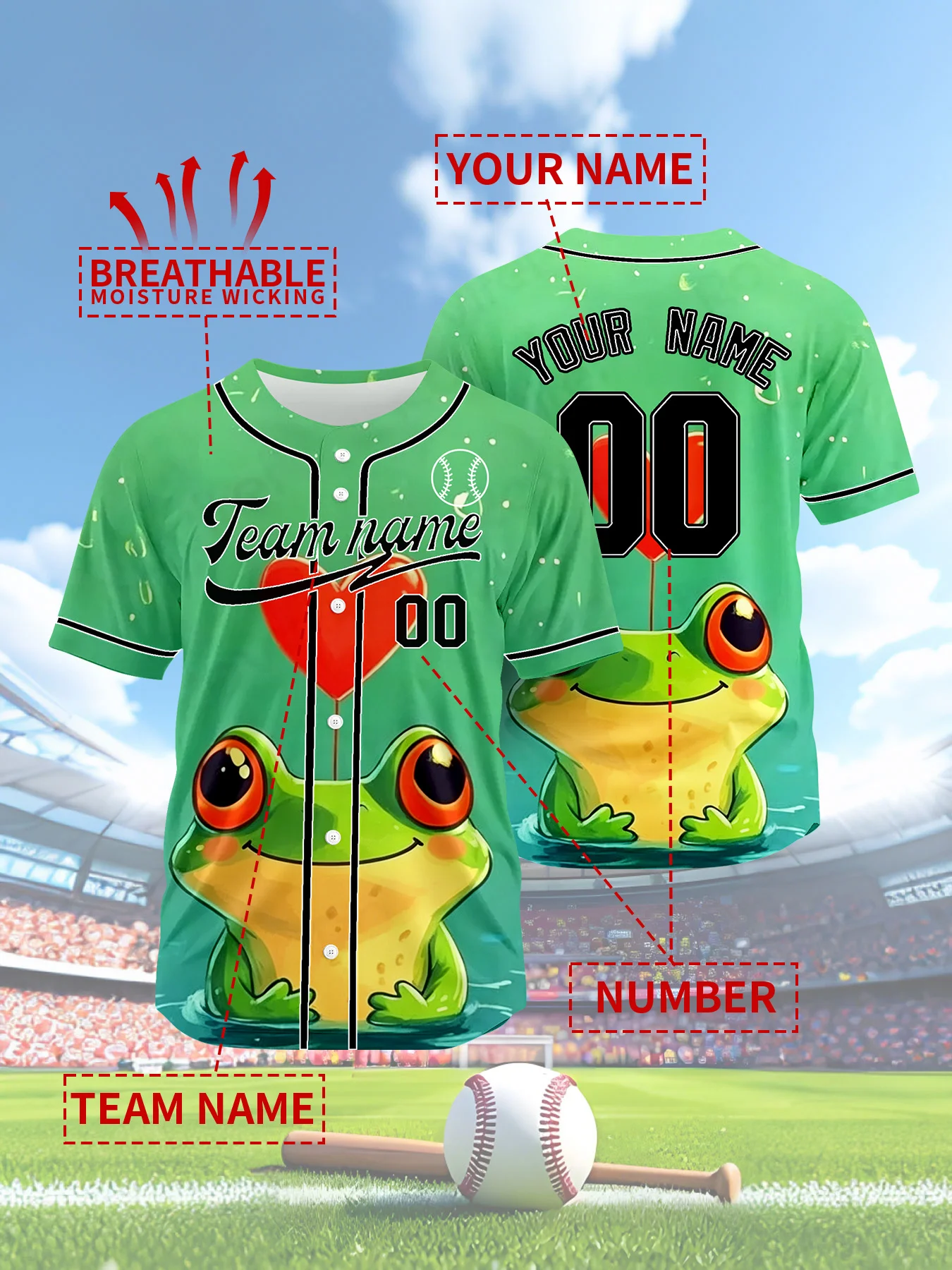 

Custom Truck Driver Baseball Jersey High Visibility Neon Green Breathable Button Shirt Lightweight Sports To