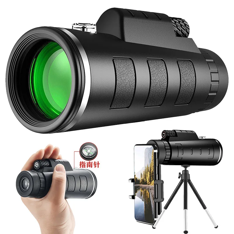 

40X60 Portable High Power HD Telescope 10x Magnification BAK4 Prism for Outdoor Travel Camping Hunting Bird Watching Holiday Gif