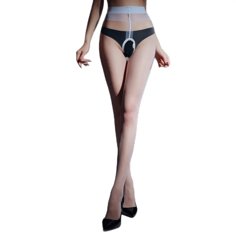 Womens Sexy Pantyhose Matte Open Crotch Invisible Stockings Transparent Ultra-Thin Socks High Elastic Night Club Wear Pantyhose