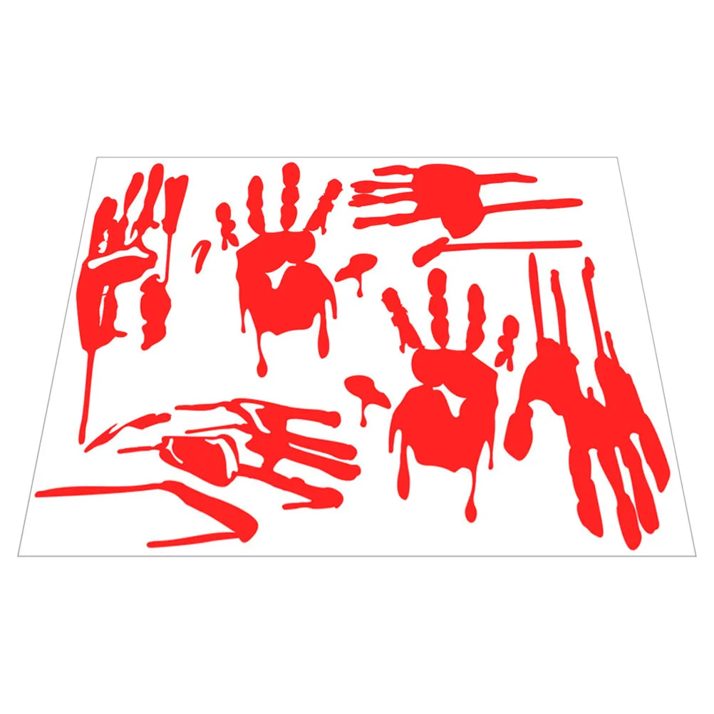1 Sheet Horror Glow Stickers Blood Hand Print Wall Decal Luminous Halloween Window Sticker for Glass Decoration