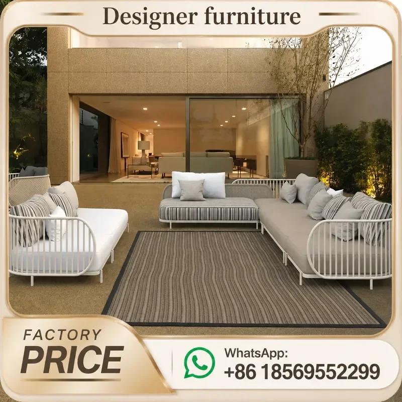 Outdoor Patio Sofa Set Aluminum Alloy Waterproof Garden Furniture For Villa Courtyard Swimming Pool Resort All Weather