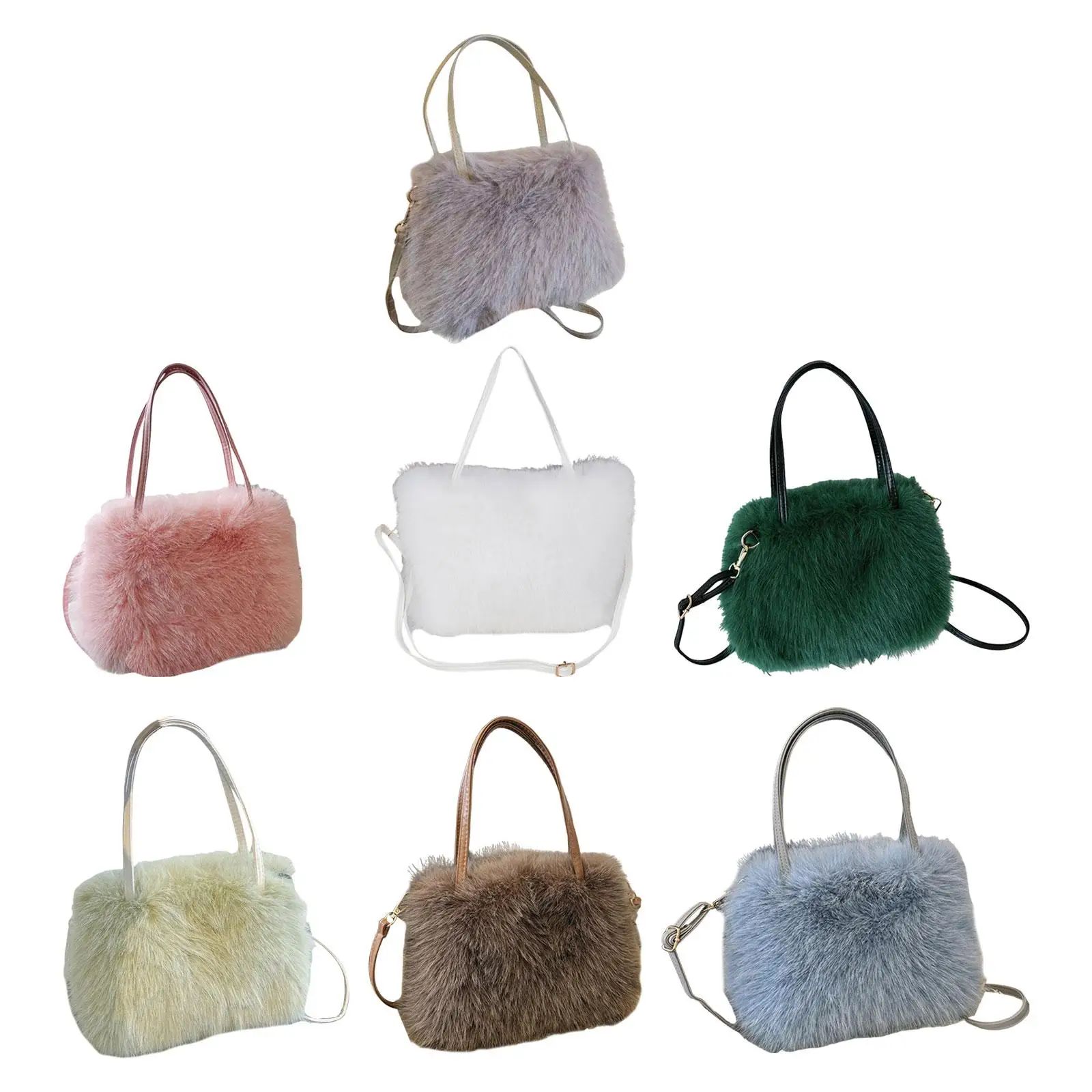 

Furry Tote Bag Cute Comfortable Shoulder Purse for Commuting Dating Vacation
