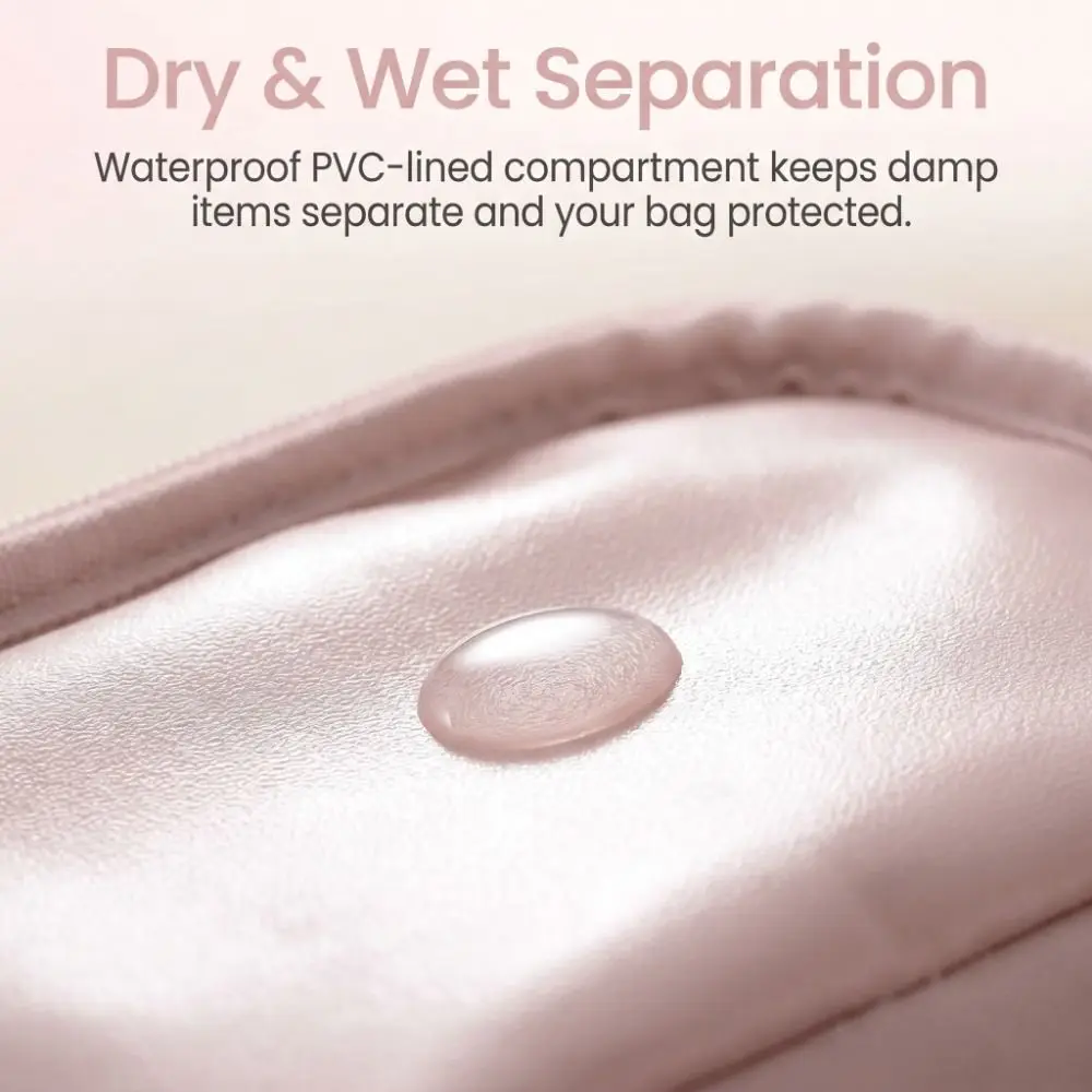 Large Capacity Travel Toiletry Bag Puffy Design Dry-wet Separation Cosmetic Bag Mesh Pocket Waterproof Toiletries Organizer