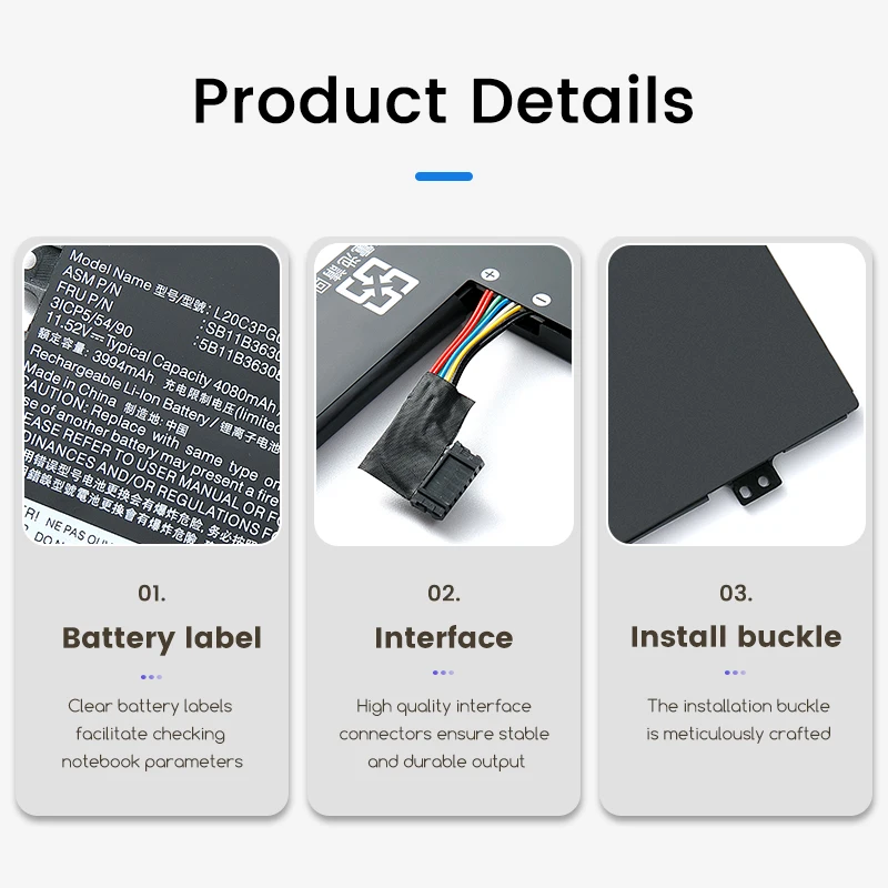 Laptop Battery L20C3PG0 L20D3PG2 L20M3PG3 For Lenovo 100E 300E 500E Chromebook GEN 3 FLEX 3 CHROME 11M836