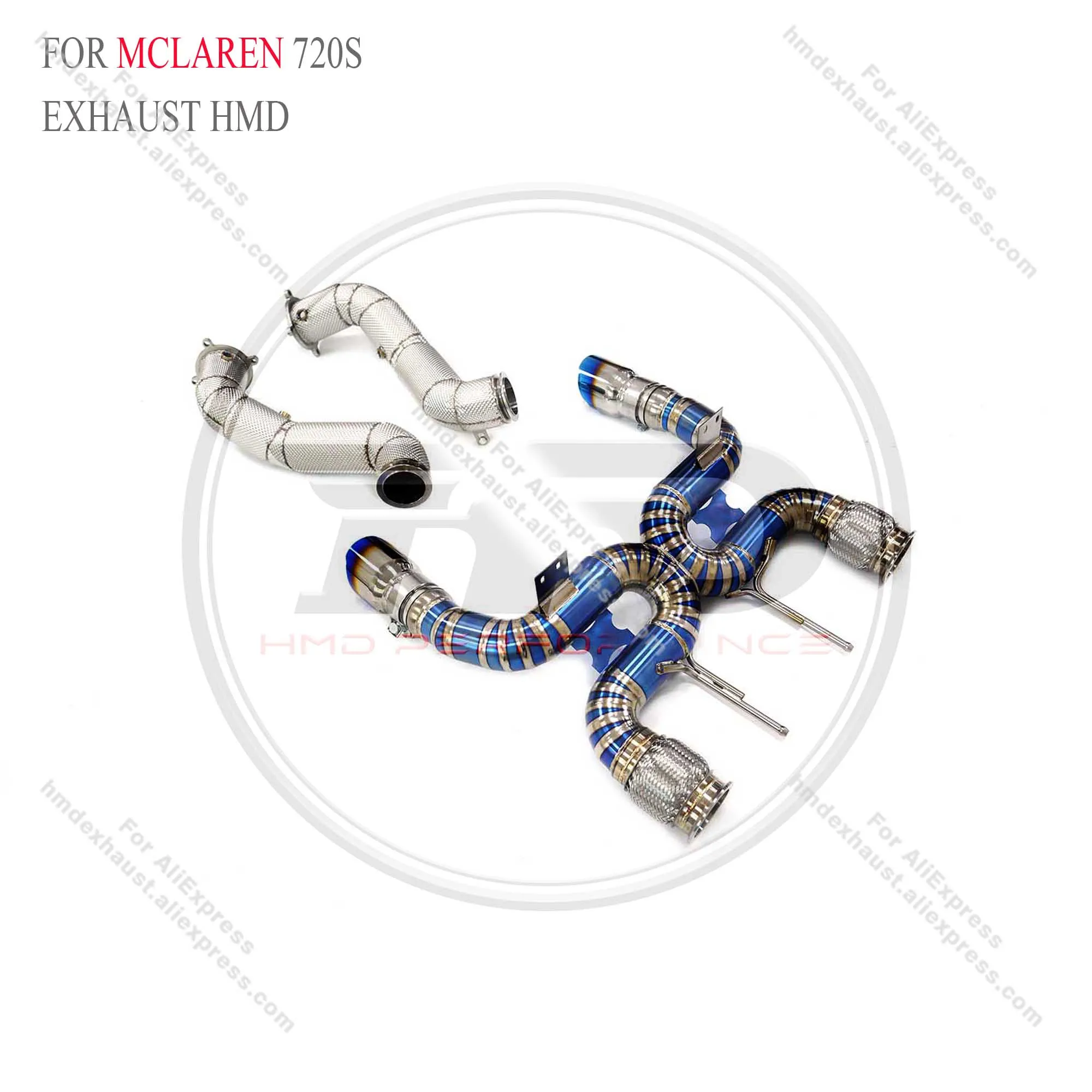 

HMD Performance Титановая выхлопная система Catback для McLaren 720S Невагнутая водосточная труба с теплозащитным экраном Обновление автомобильной настройки