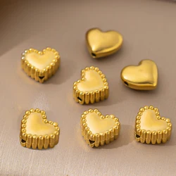 10pcs 10x9mm 골드 스테인레스 스틸 작은 구멍 스페이서 팔찌 목걸이 귀걸이 액세서리 만들기위한 느슨한 구슬 DIY 수제 공예