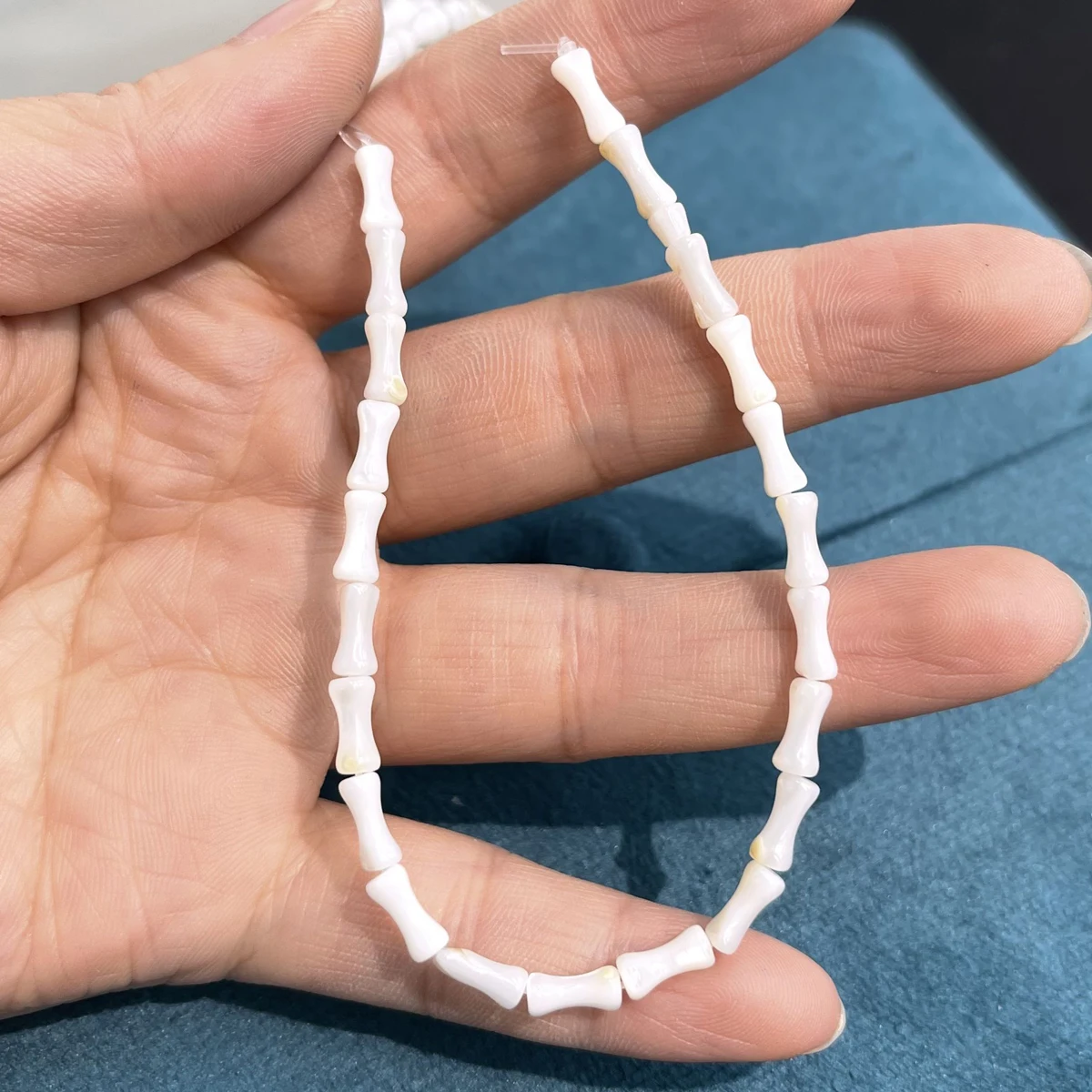 2pcs 18cm 4x8mm Natural Freshwater Shell Bones White Bead Jewelry Make DIY Necklace Bracelet Earring Accessory Women Gift