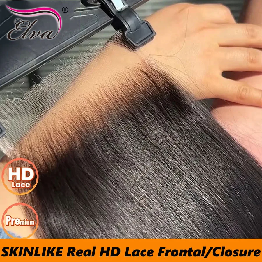 Ultra Fitted HD Lace Frontal Human Hair Melt Skin Deep Part Natural Scalp 9X6/6X6/5X5 Real HD Lace Closure Only Straight Hair