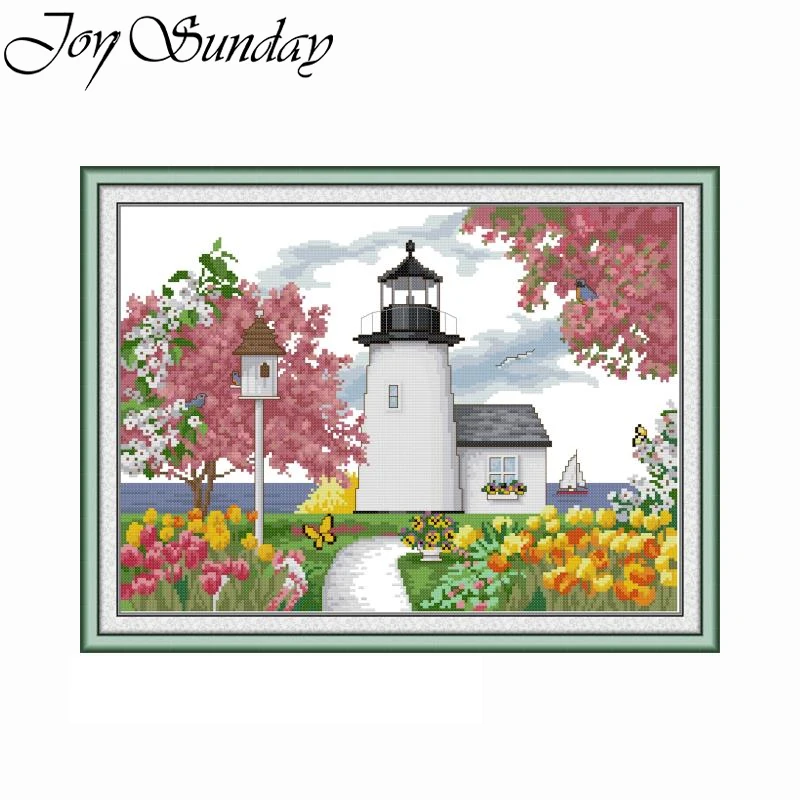 

Набор для вышивки крестиком Joy Sunday с изображением маяков и пейзажа