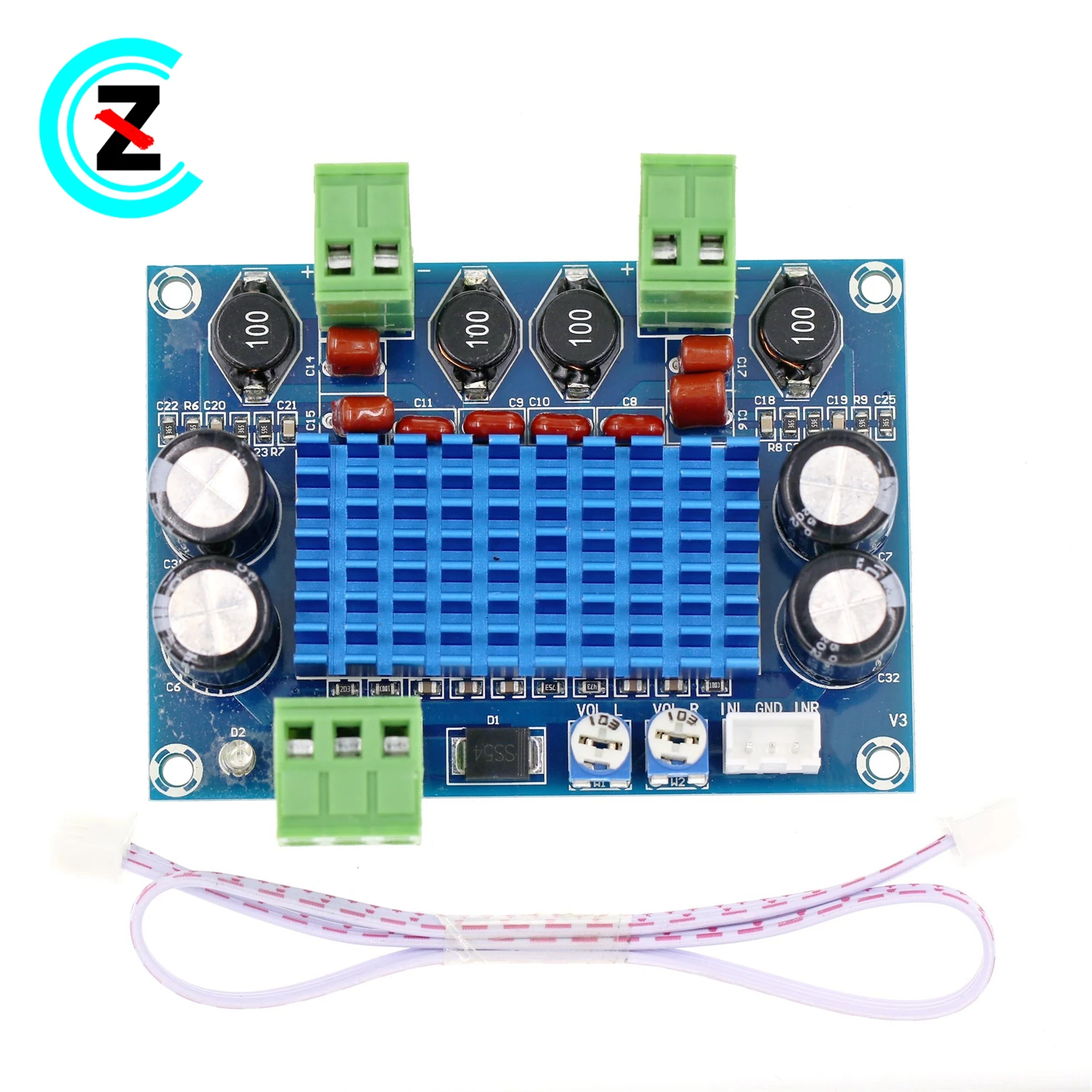 XH-M572 High power digital power amplifier board TPA3116D2 chassis dedicated to the plug-in 5-28V output 120W