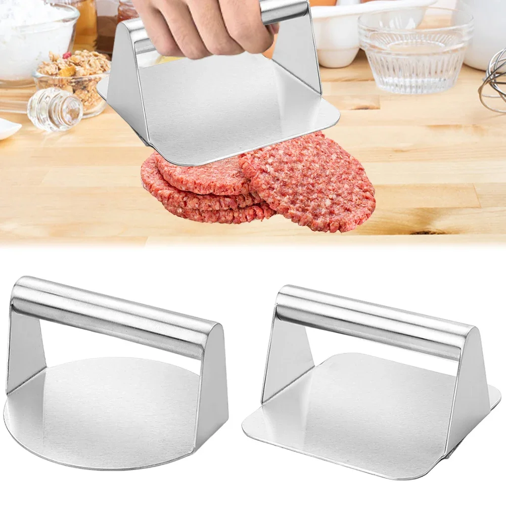 Stainless Steel Burger Smasher Non-Stick Grill Press Hamburger Smasher Tool for Smashburger Bacon Ground Beef Meat Sausage