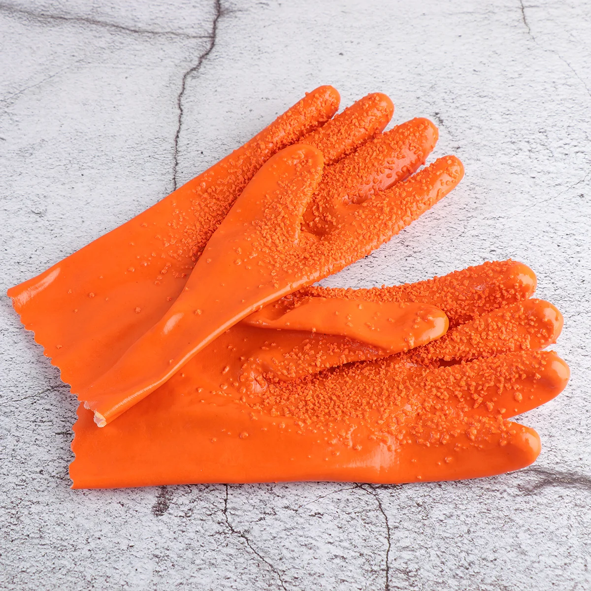 

2Pair Non-Slip Waterproof Fishing Gloves Thickened Rubber Long Cuff Anti-Fishbone Protection for Indoor Outdoor Catch Fish