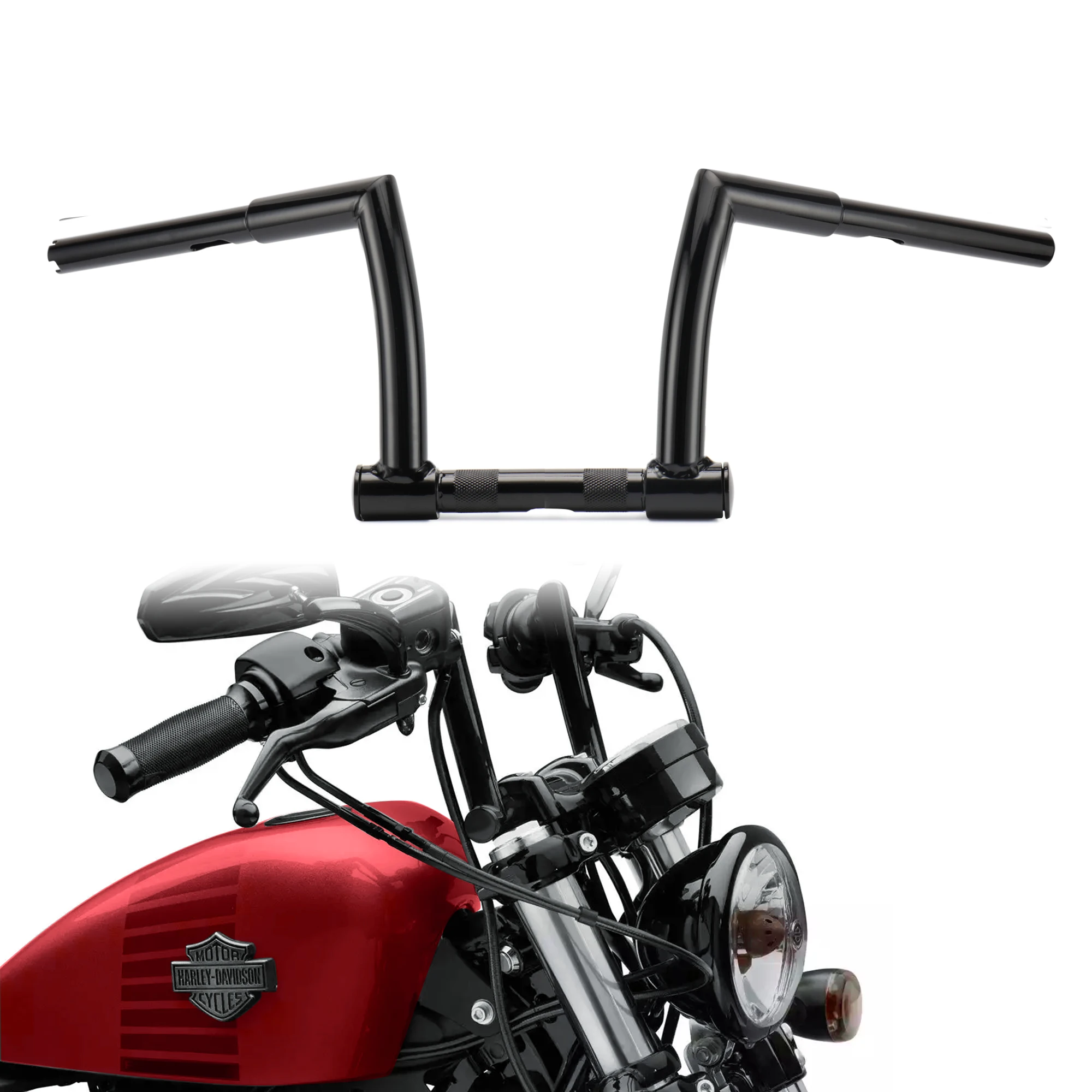 

8" Rise 1.25" Fat Chizeled Bar Handlebar for Harley 2007-Up Sportster XL 883 XL1200 2006-2017 Street Bob 1996-2005 Wide Glide