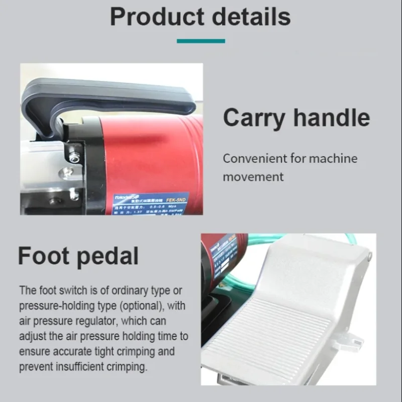BORX Pneumatic Cable Terminal Crimp Machine Semi Automatic Wire Crimping Pliers Electrical Splice Crimp Connector Equipment
