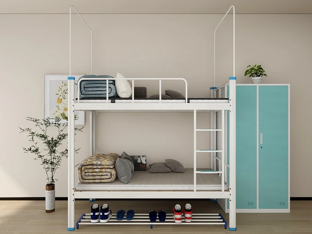 Metal Bedroom Furniture Modern Design Steel Bunk Bed Frame for Adult/Children/Student/Staff/Labor Dormitory  Customizable/ Stock