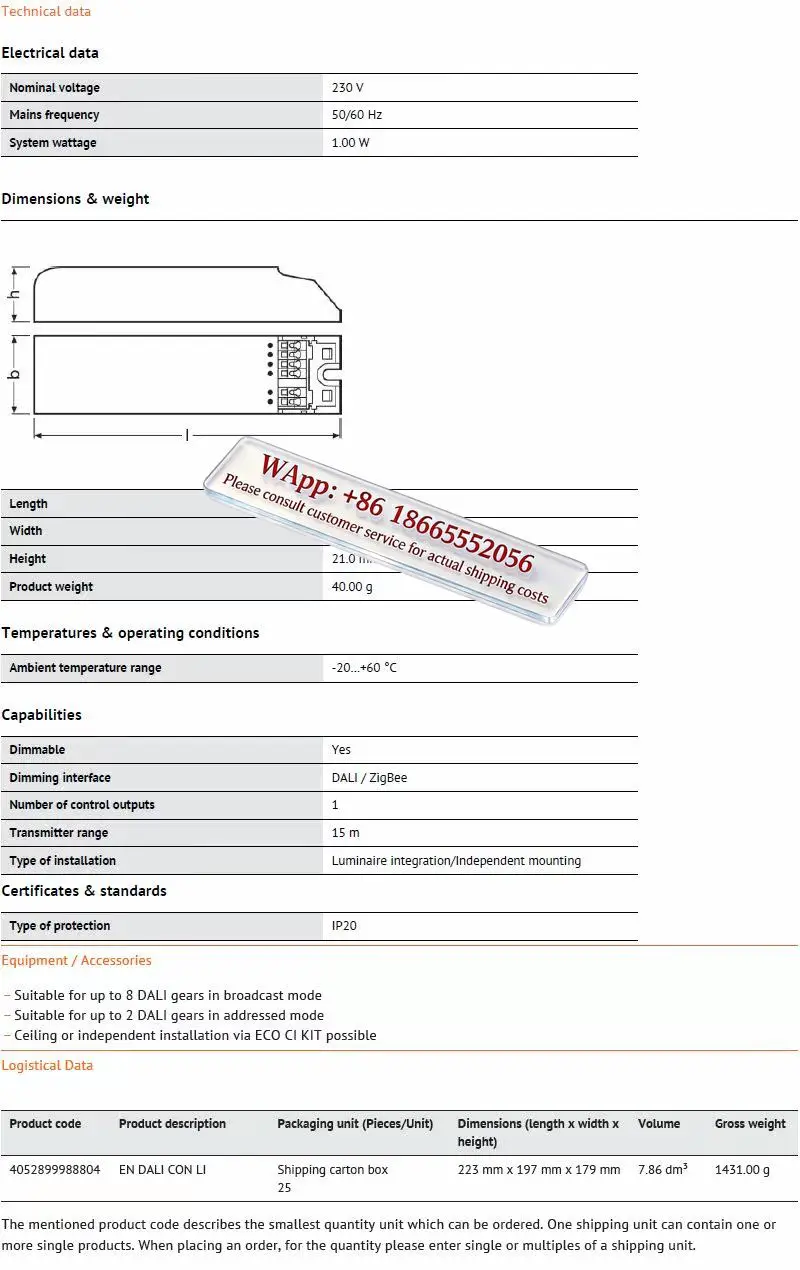FOR OSR AM ZIGBEE DALI CON LI dimming signal converter imported from Europe and America outdoor street lights