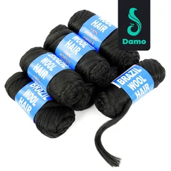 Synthetic Wool Hair Yarn for Braids Wool Hair Acrylic Yarn for African Braids/Spring Twist/Faux Locs/Wraps with Crochet Hook