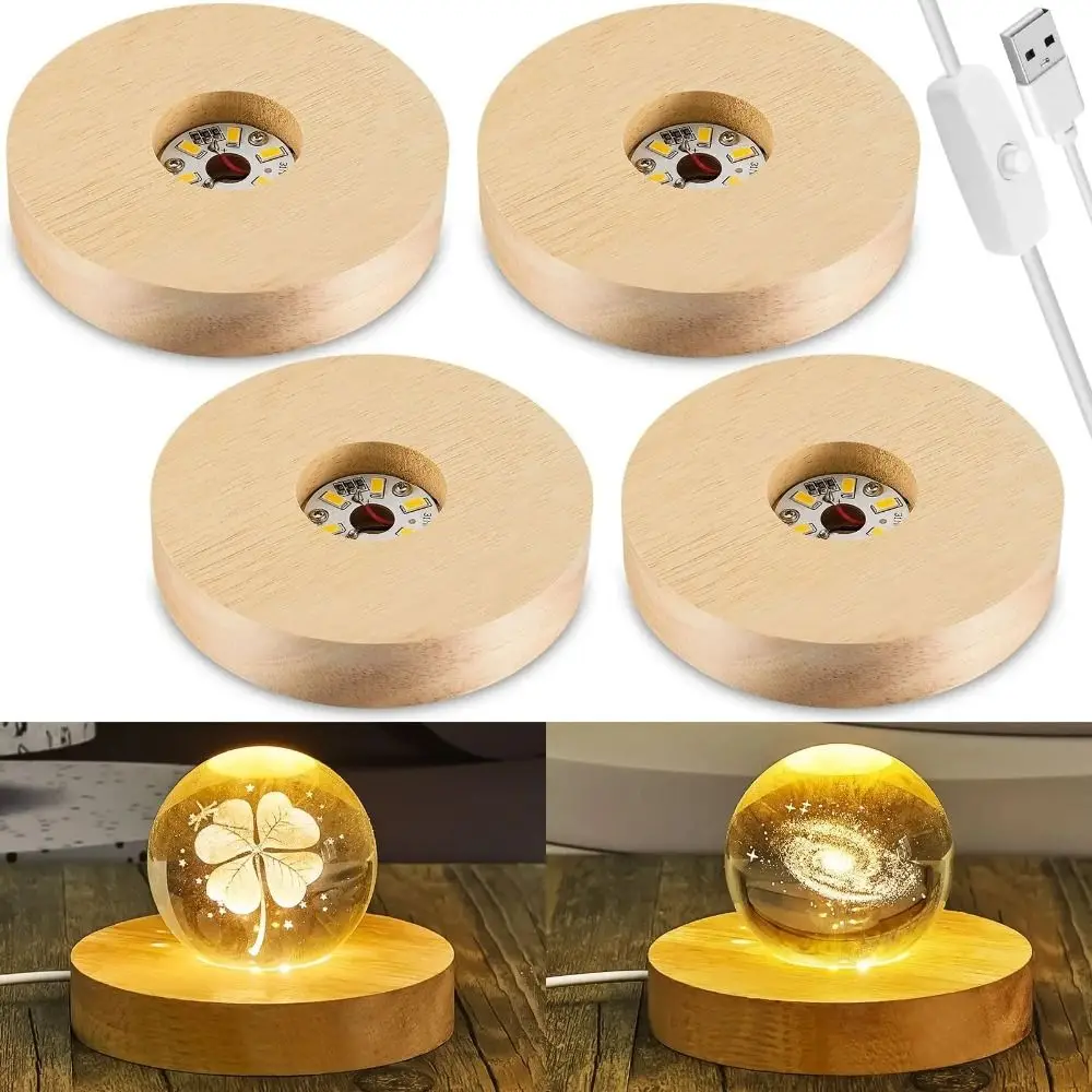 

DIY Round LED Base Wooden LED Lighted Lighted Stand Wood Base Home Decor