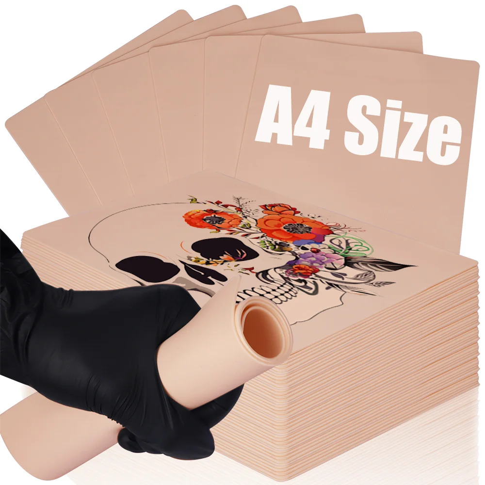 15/10/8/5/3/1 A4 Size Tattoo Practice Skin Big Blank Silicone Eyebrow Fake Skin Microblading Permanent Makeup Tattoo Accessories