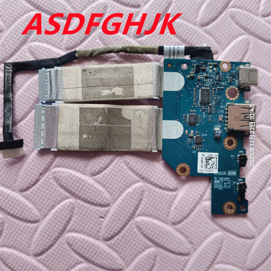EDB10 LS-G851P FOR Dell Chromebook 3100 2-in-1 Right-Side Power and USB Volume Button Circuit Board RJ2NM