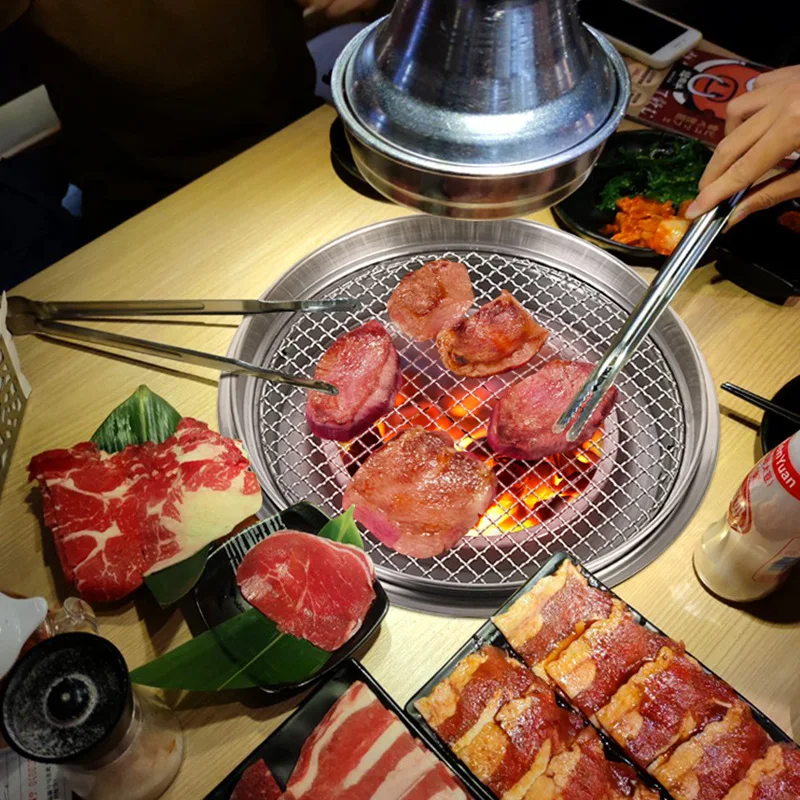 شواية فحم من الفولاذ المقاوم للصدأ مرتفعة، موقد شواء بتصميم أقحم، شواية مقاومة للرذاذ، فرن شواء على سطح الطاولة بمساحة كبيرة