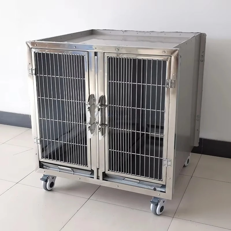a forMovable Pet Cage 304 Stainless Steel Vet Cage Multilayer Combination Veterinary Cages for Dog Cat Veterinary Equipment