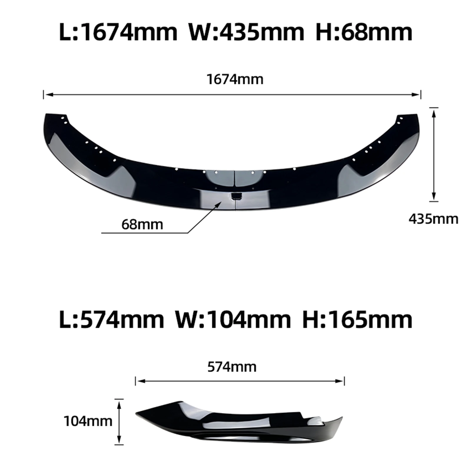 For BMW 4 Series F32 F33 F36 435i M Sport 2014-2020 Front Bumper Spoiler Lip Carbon Fiber Look Lower Side Splitter Blade Cover