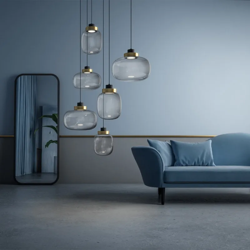 Nordic Designer Glass Pendant Light LED Modern Bedroom Bedside Hanging Minimalist Restaurant Study