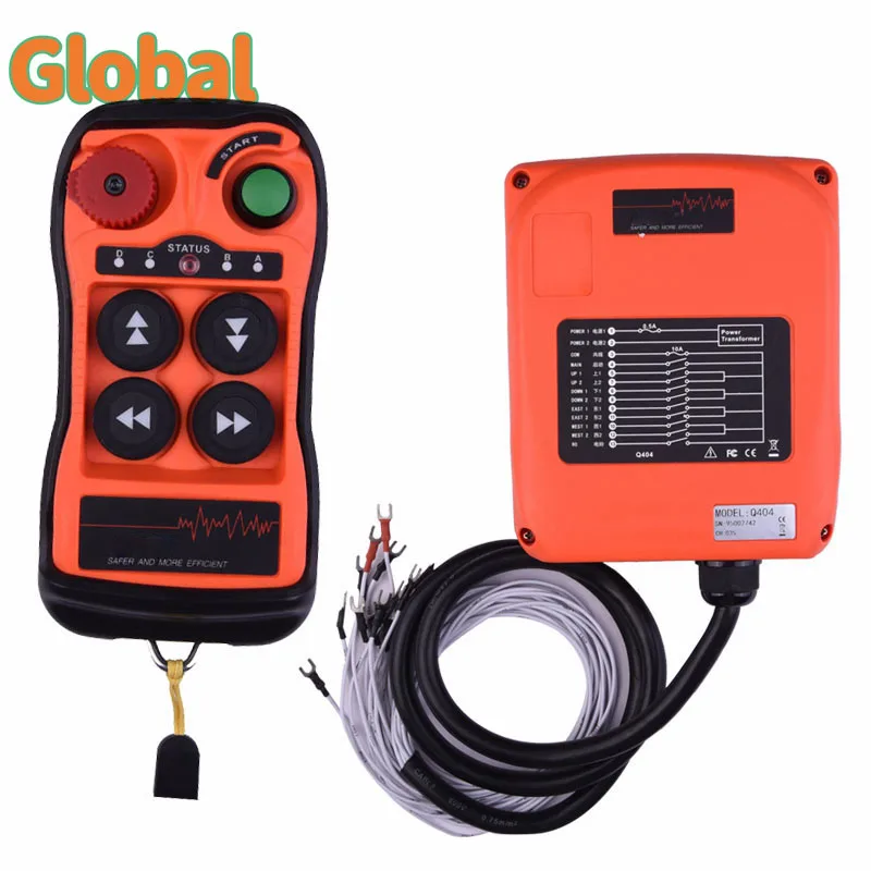 

Q404 4 Buttons double Speed Industrial Wireless Radio Crane Remote Control switches winches Hoist track Crane Controller