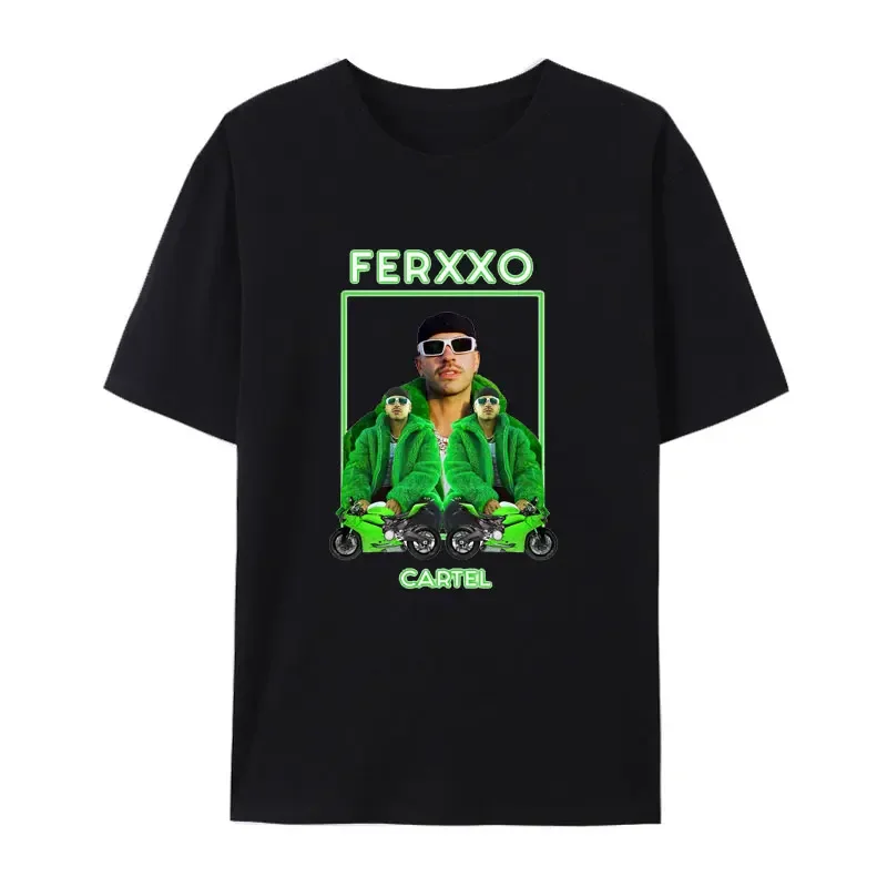 Ferxxo Cotton Hipster T-shirts Rapper Feid Casual Printed Tops Men Women Summer Short Sleeve Hip-Hop Popular Hipster Shirt