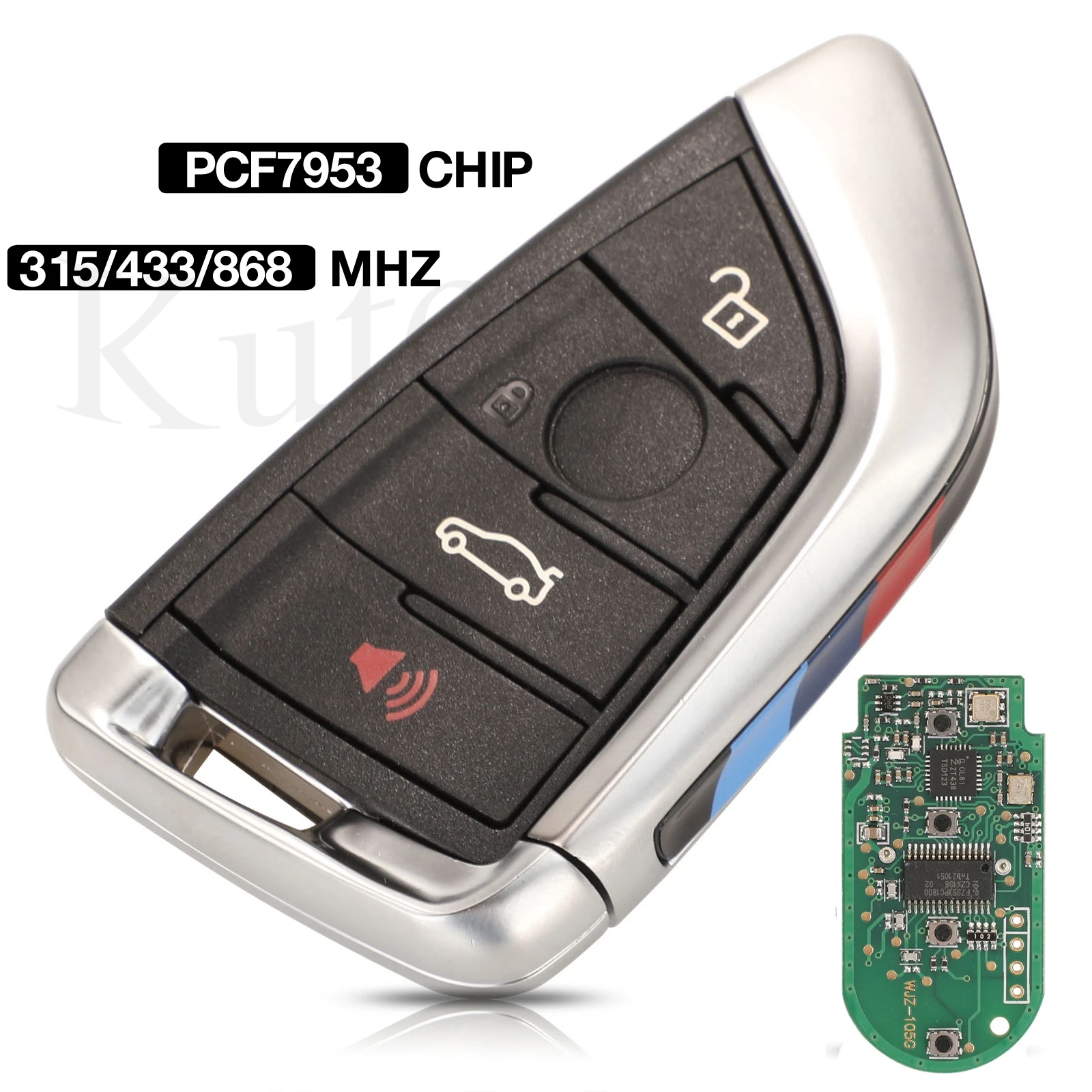 

jingyuqin 4 BTN 315/433/868MHZ Smart Remote Car Key Keyless Entry Fob For BMW F CAS4 5 7 Series X5 X6 2014 2015 2016 Keyless go