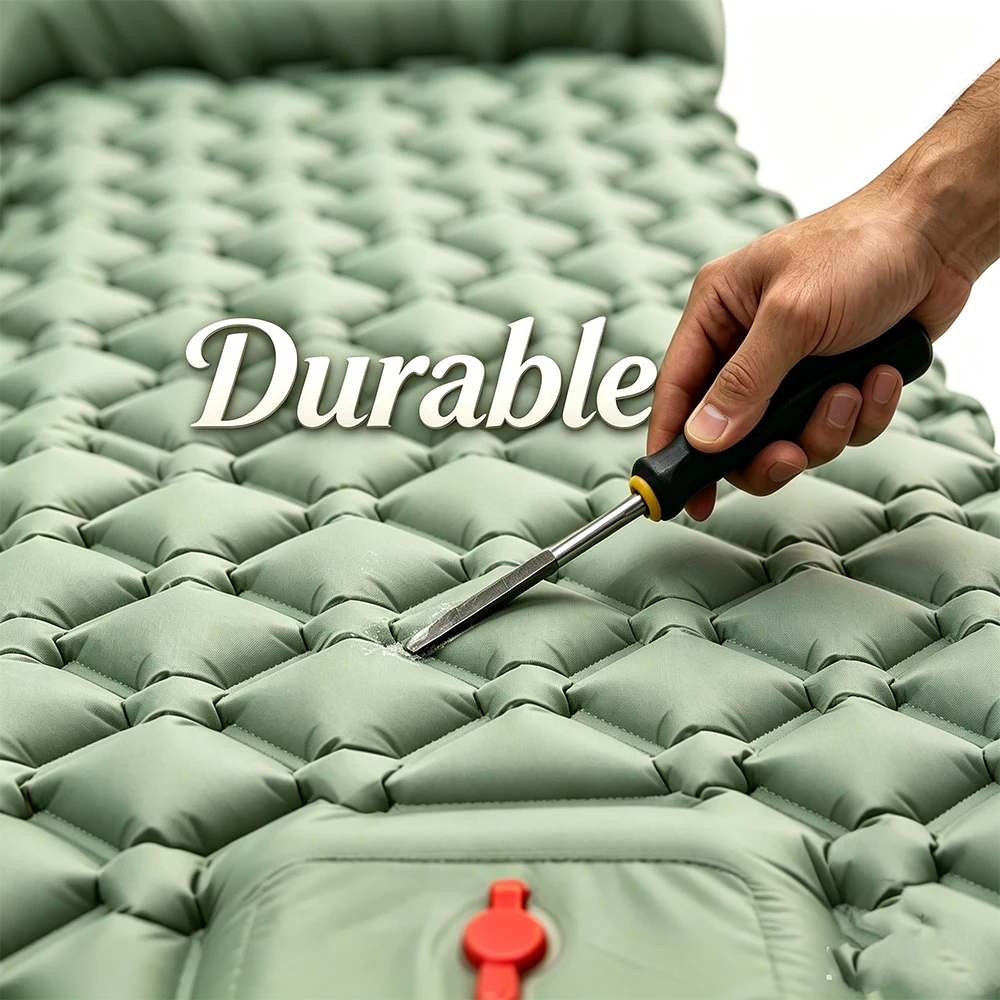 Ultralight Inflatable Camping Sleeping Pad Built-in Pump Air Mattress With Pillow Waterproof Portable Sleeping Mat For Outdoor T