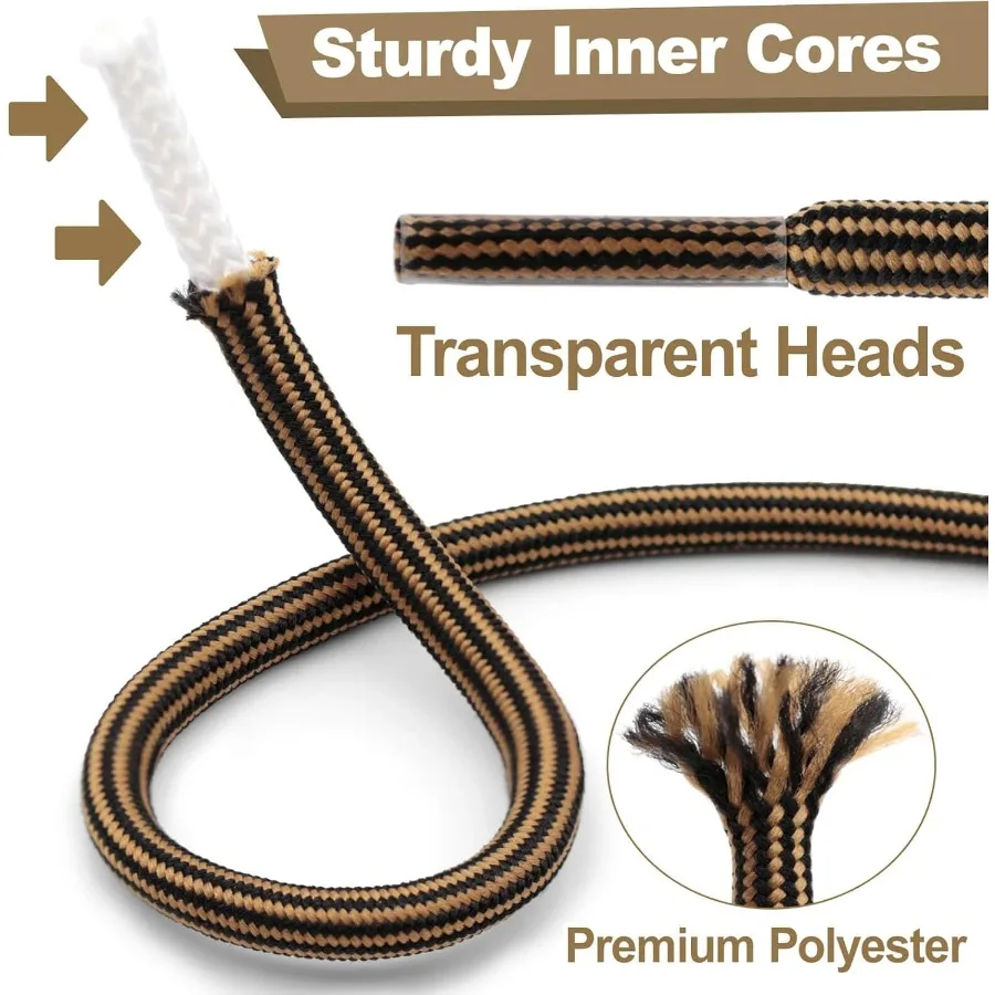 أربطة أحذية دائرية متينة: أربطة أحذية للمشي لمسافات طويلة للأحذية وأحذية العمل 2 P