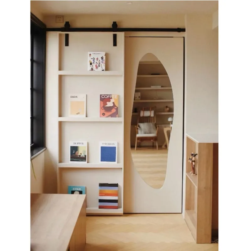

Bookshelf Barn Door Glass Door Sliding Door Kitchen Bathroom Sliding Door Study Cloakroom Partition