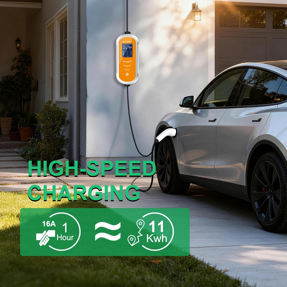 IPENGEN Typ2 11KW EV-Ladegerät Tragbar 5M Kabel 16A 3-Phasen IEC 62196-2 EVSE Ladebox mit Verzögerungsoption und APP-Steuerung – Detail 2