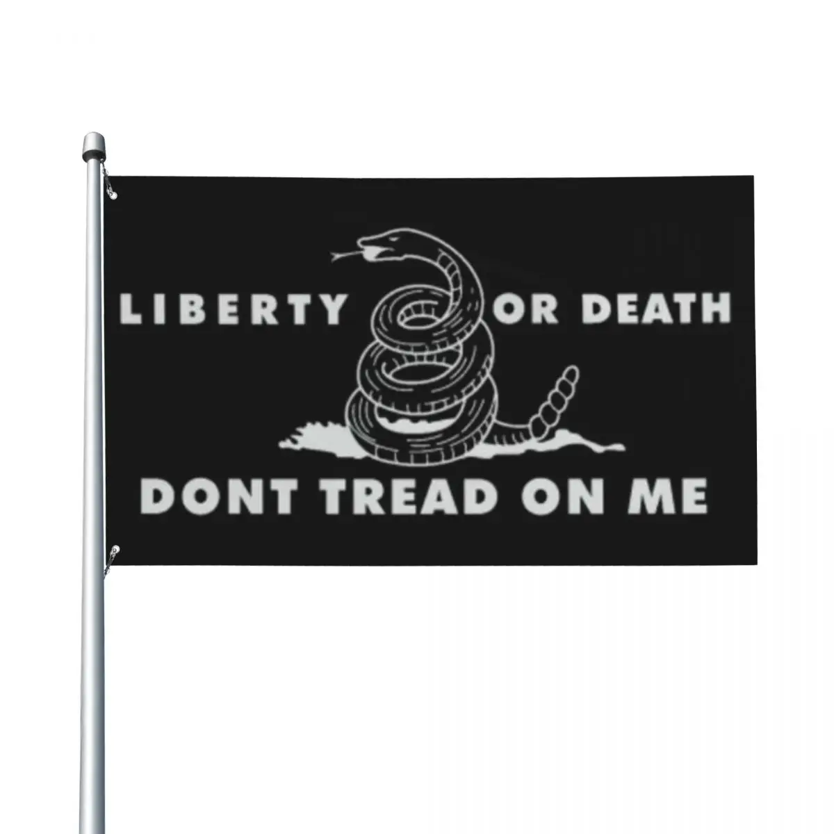 

90X150cm Liberty Or Death Black Dont Tread On Me Flag 3x5ft Custom Banner Outdoor