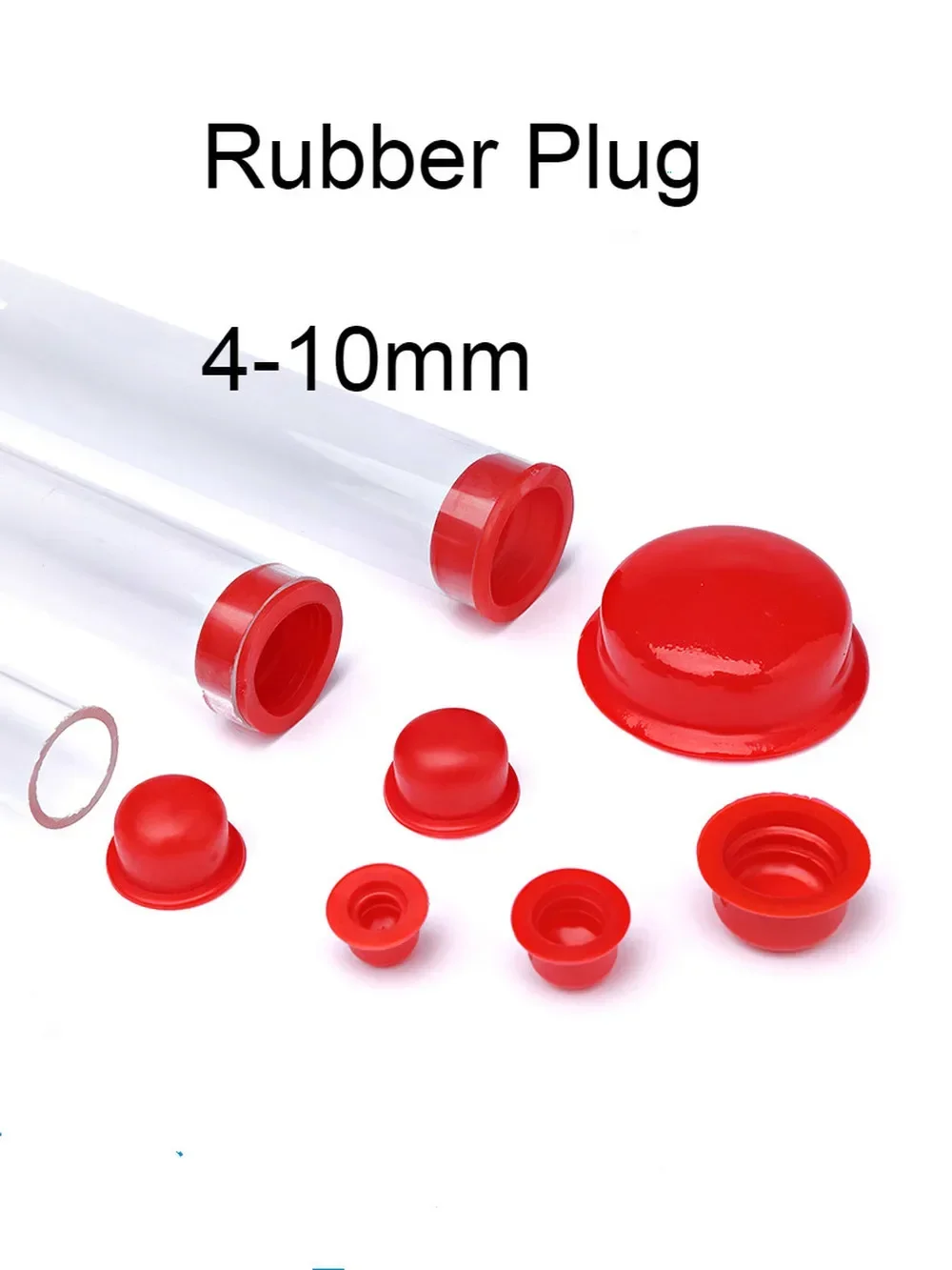 100pcs Rubber Plug Thread Protection Cover Hose Pipe Sleeve Blanking End Cap Inserts Sealing Hole   Red M5 M10 M6 M8