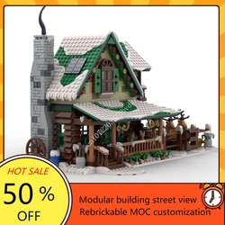 1979PCS Winter Village Reindeer Ranch Modular MOC Creative street view Model Building Blocks Education Assembly Model Toys Gifts