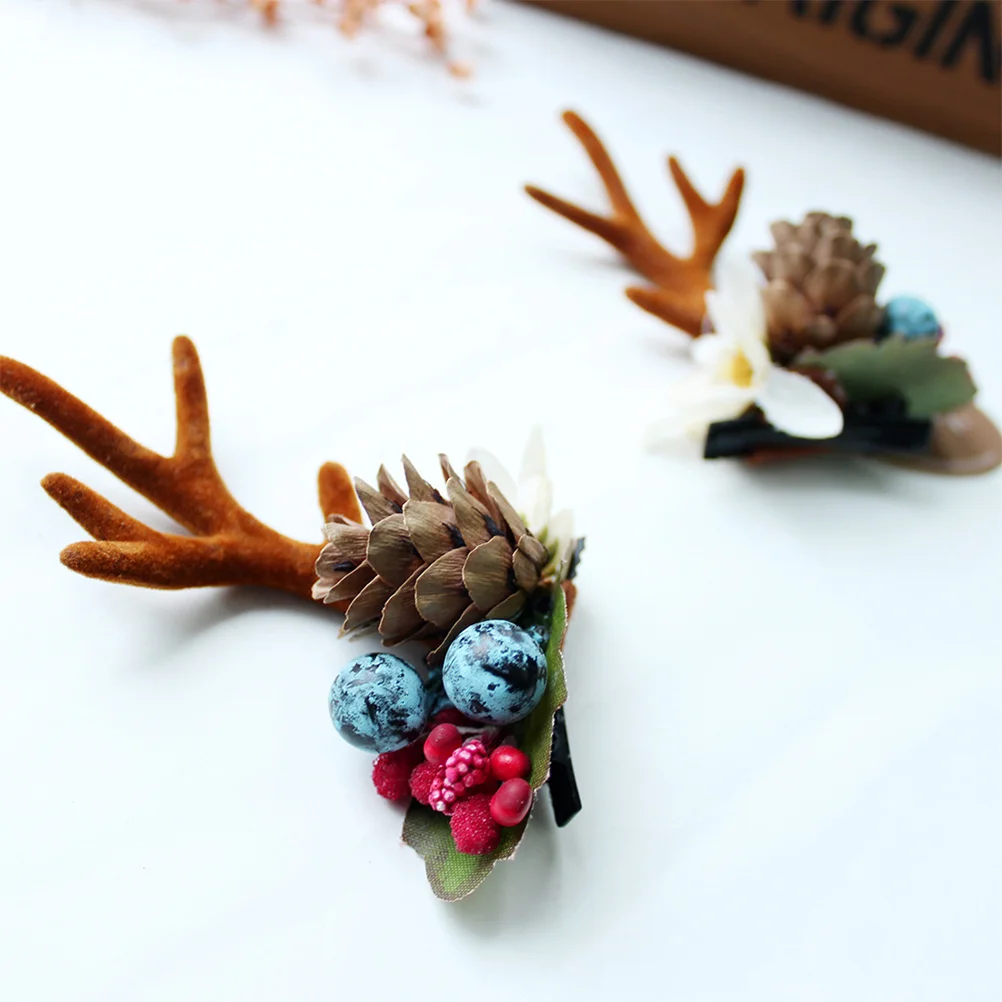 

Deer Hair Clips Head Band Christmas Hairpin Headband Horn Antler Headwear Child