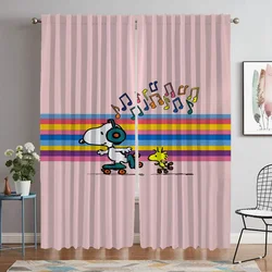 Snoopys Blackout Curtain for Room 2 Panel Curtains for Bedroom Halloween Decoration Partition Home Interior Curtains Living